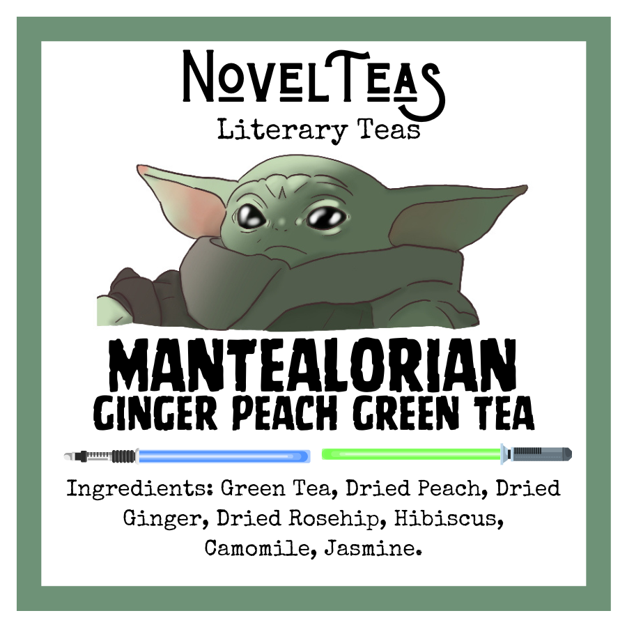 Mantealorian front label with a baby yoda in the picture